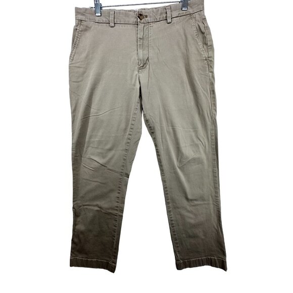 Vineyard Vines Mens Slacks Sz 33 Khaki Tan Straight Leg Chino Classic Preppy - Picture 1 of 10
